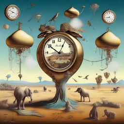 A digital art piece exuding the surrealism style of Salvador Dalí