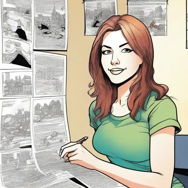As she flipped through the pages of her comic book, she couldn't help but feel proud of the intricate illustrations she had created.