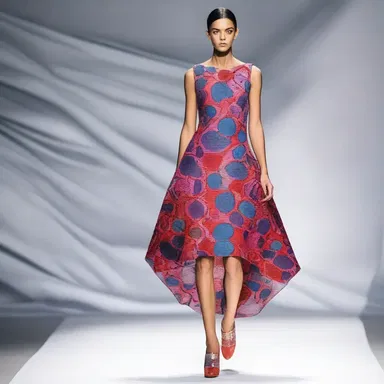 The fashion designer incorporated dextrorotation into the pattern of the dress, creating a visually striking and dynamic look.