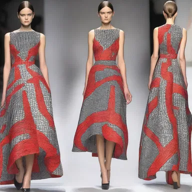 The fashion designer incorporated dextrorotation into the pattern of the dress, creating a visually striking and dynamic look.