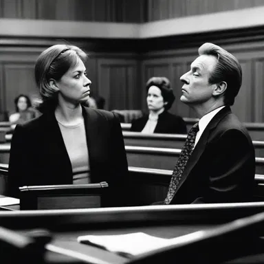 The movie portrayed a dramatic courtroom scene where the corespondent was brought forward during the divorce trial.