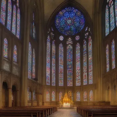 The cathedral's magnificent stained glass windows created a spiritually uplifting atmosphere.