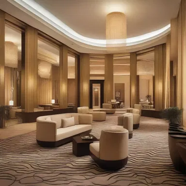The traditional and stodgy décor of the hotel clashed with the modern aesthetic of the surrounding buildings.