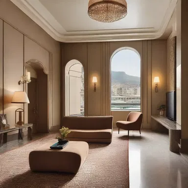 The traditional and stodgy décor of the hotel clashed with the modern aesthetic of the surrounding buildings.