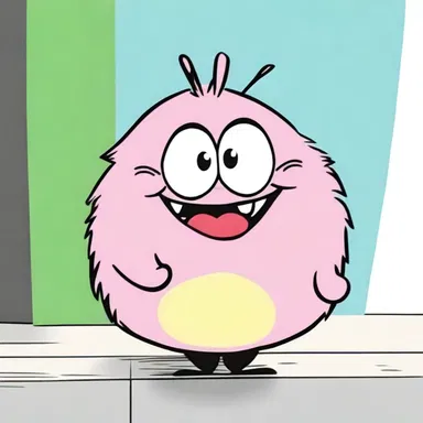 The comic strip featured a rosy-cheeked character with a mischievous grin.