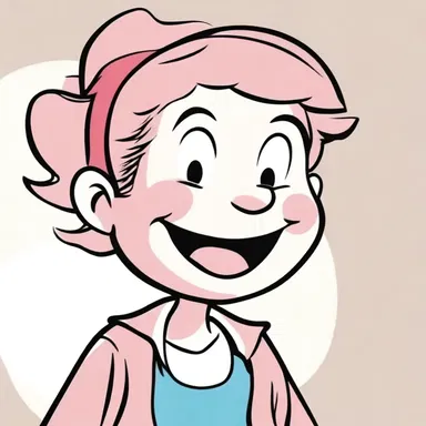 The comic strip featured a rosy-cheeked character with a mischievous grin.
