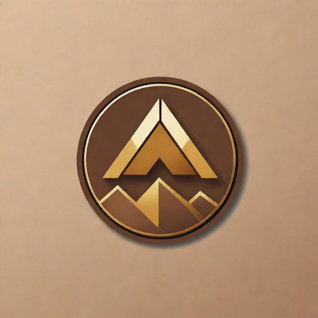 Craft a logo for TRI TUNGGAL NUSANTARA Mining Stockpile. Key elements should reflect the mining industry. Consider using earth tones with metallic accents for a professional and potent feel.