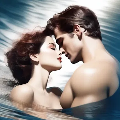 Their sinking into each other's eyes felt like a blissful descent into a world of love and passion.