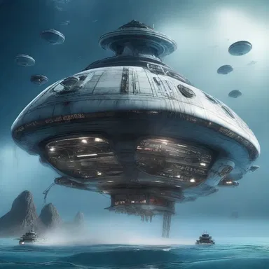 In the science fiction novel, the spaceship was equipped with advanced technology that allowed for safe sinking to the ocean floor.