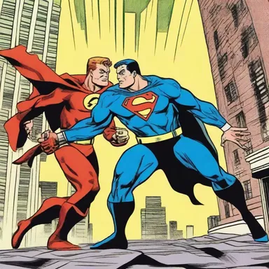 In the comic book, the superhero fought against a ruffian who terrorized the city.