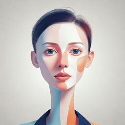 Generate an abstract character illustration of a person named Bona.