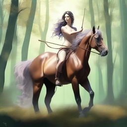 A high-quality digital art representation of a female centaur