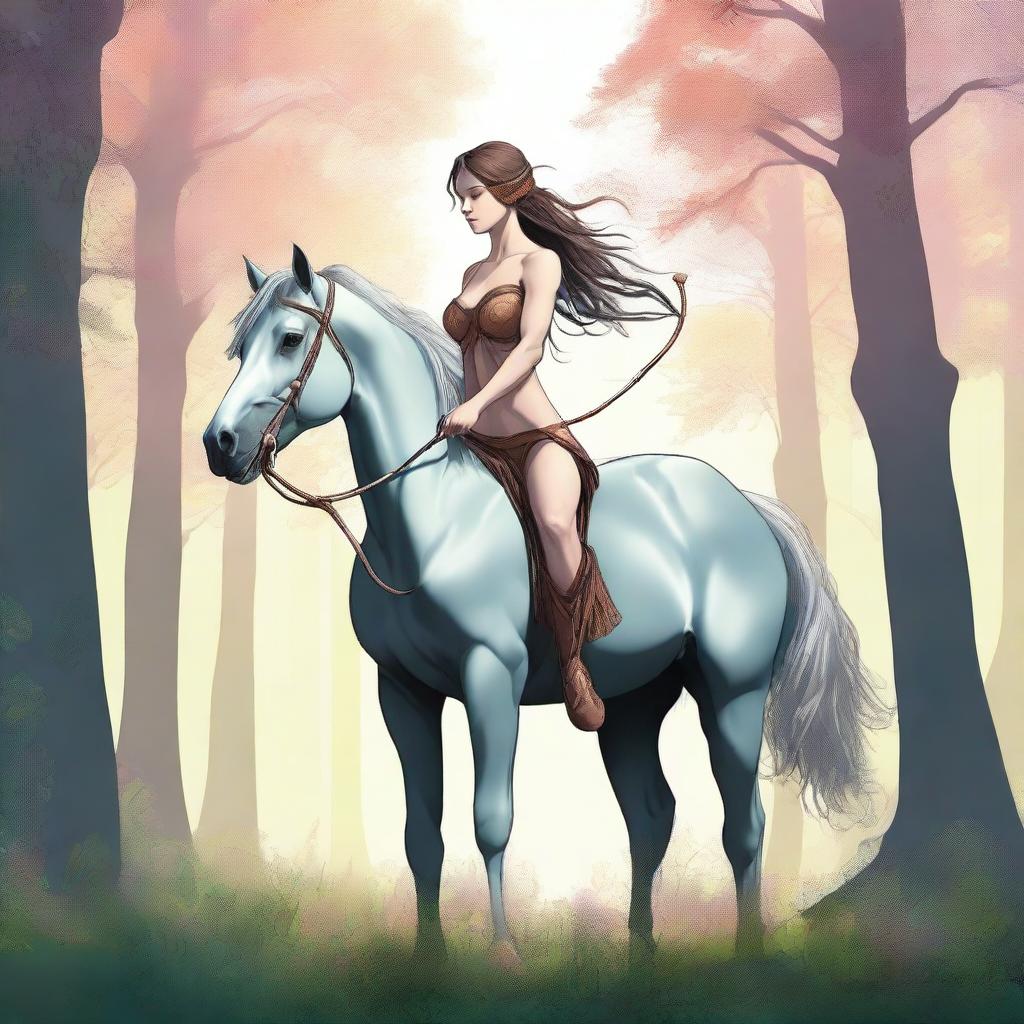 A high-quality digital art representation of a female centaur