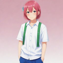 Anime character Nakano Nino from The Quintessential Quintuplets series, standing in a casual pose.