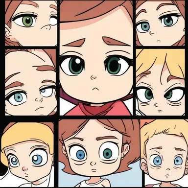 In the cartoon series, the character's eye color is often inconsistent from one episode to another.