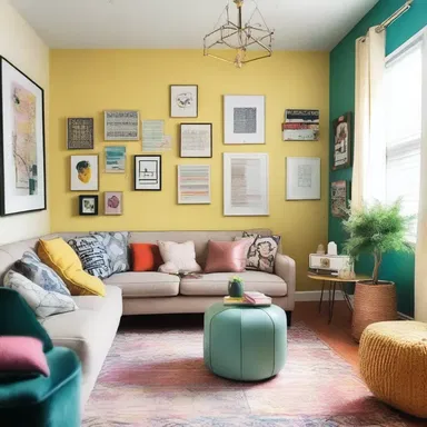 The inconsistent design elements and mismatched colors in the room created a chaotic and disorganized aesthetic.