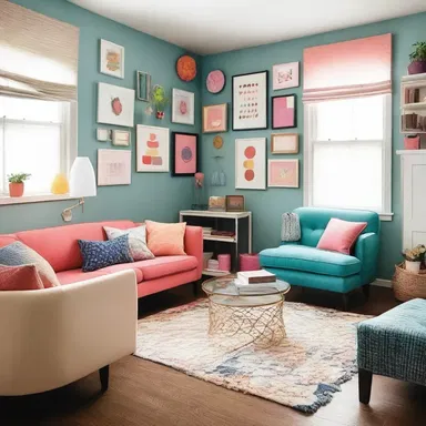 The inconsistent design elements and mismatched colors in the room created a chaotic and disorganized aesthetic.