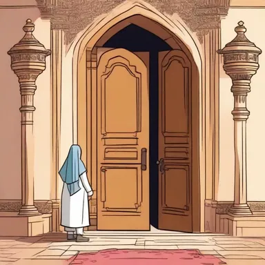 In the novel, the main character discovers a secret door leading to a hidden hareem within the grand castle.