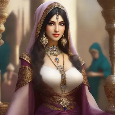The magical realm in the fantasy world had a magnificent hareem where powerful sorceresses resided.