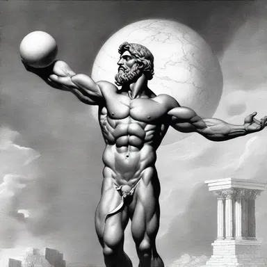 According to Greek mythology, Atlas was a titan who held up the heavens on his shoulders, his gaze fixed on the distant horizon.