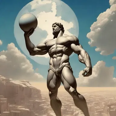 According to Greek mythology, Atlas was a titan who held up the heavens on his shoulders, his gaze fixed on the distant horizon.