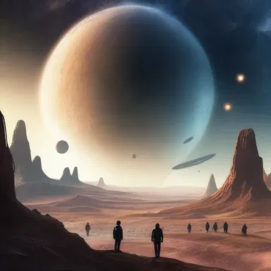 In the sci-fi novel, humans have invented a technology that allows them to explore other galaxies beyond the horizon of our own.