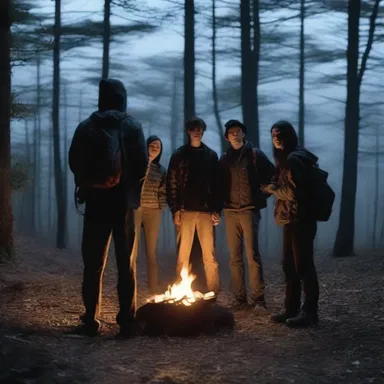 The horror movie begins with a group of friends setting off on a camping trip, unaware of the dark secrets lying just beyond the distant horizon.