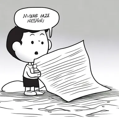 The character in the comic strip tore off a small piece of paper to write a note.