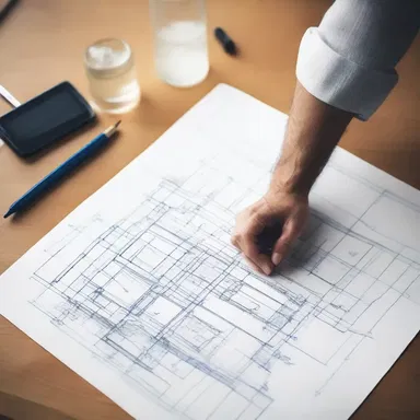 The architect sketched a rough blueprint on a piece of paper to communicate their design ideas.