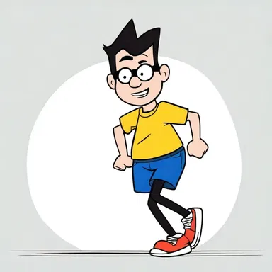 The exaggerated movements and actions of the cartoon character showed a form of overcompensation, trying to compensate for his lack of confidence.