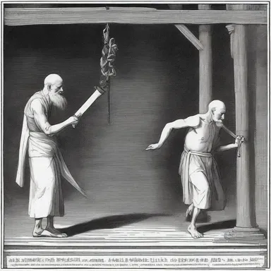 The monk's excessive fasting and self-flagellation were an overcompensation for his previous sinful life.