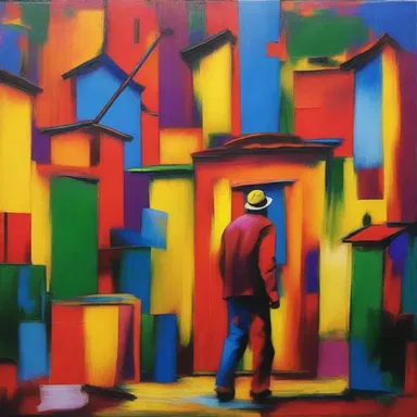 The artist's use of bold and vibrant colors in his paintings can be seen as an overcompensation for his dull and monotonous life.