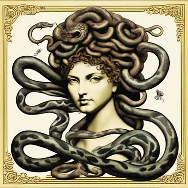 In Greek mythology, Medusa was often depicted with snakes on her head, including the puff adder.