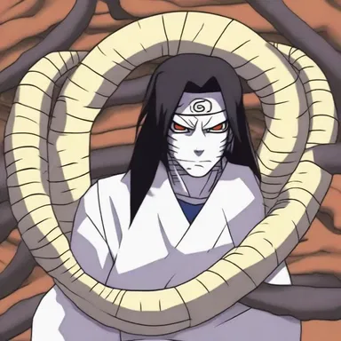 In the anime 'Naruto', the character Orochimaru possesses a summoning technique that allows him to summon a giant puff adder snake.