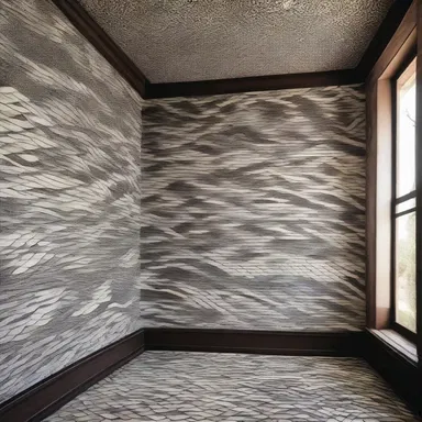 The intricate pattern on the tiles resembled the scales of a puff adder, giving the room a unique and exotic touch.