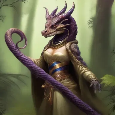 In the magical realm of Zephyria, the queen's staff was said to be crafted from the fangs of a rare Puff Adder, granting her immense power.