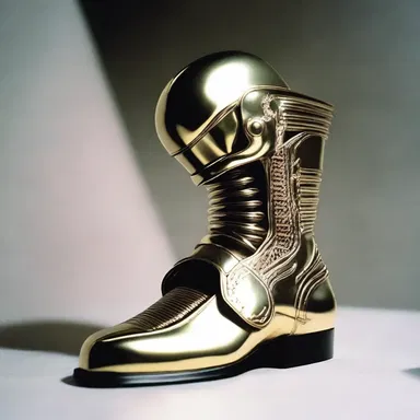 The alien warrior had a rowel embedded in its metallic space boots.
