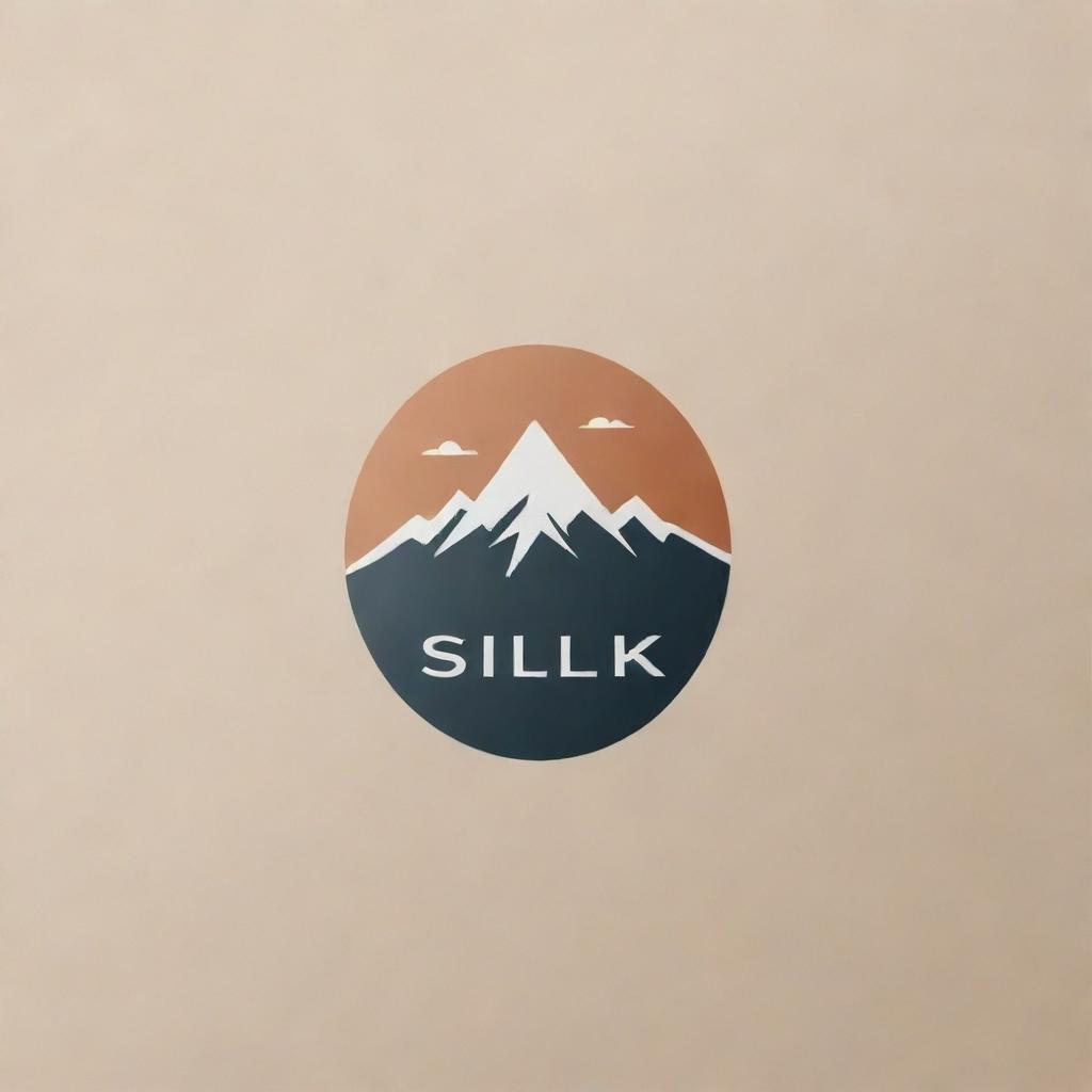 Design a sporty and dynamic logo featuring the word 'silk' integrated with an element of mountain motif.