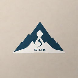 Design a sporty and dynamic logo featuring the word 'silk' integrated with an element of mountain motif.