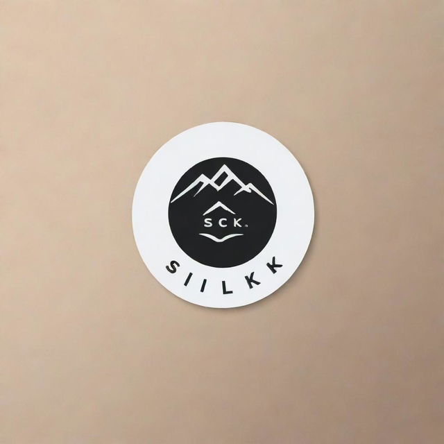 Design a sporty and dynamic logo featuring the word 'silk' integrated with an element of mountain motif.