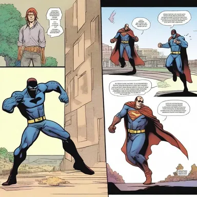 In the last panel of the comic book, the hero's defeat at the hands of the villain impends.