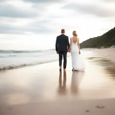 As the couple walked hand in hand along the beach, a feeling of love and anticipation impended in the air.