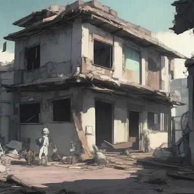 The anime depicted a post-apocalyptic world where characters lived squalidly, struggling to survive amidst the ruins.