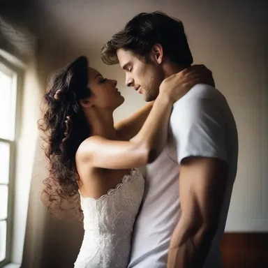 In the midst of their passionate embrace, they gazed up at the ceiling as if it was the only thing that mattered.