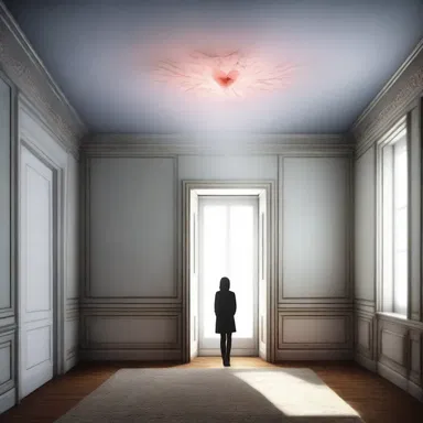 The protagonist's heart raced as they witnessed the terrifying apparitions floating on the ceiling above them.
