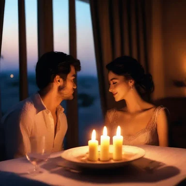 In the movie, the couple enjoyed a romantic dinner by candlelight.