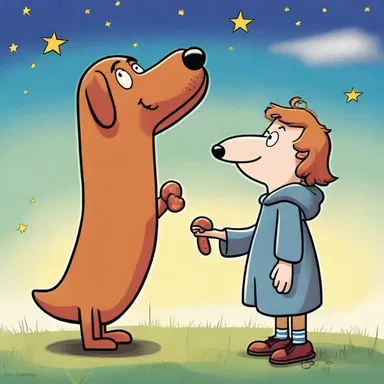 In the fantasy novel, the main character encounters a magical weenie that grants wishes.