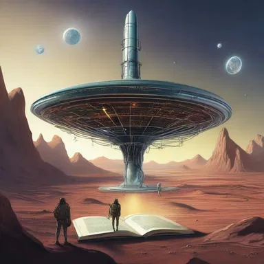 The science fiction book envisions a future where telegraphy has been advanced, allowing instantaneous communication across galaxies.