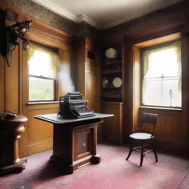 The Victorian-era house was designed with a special room for telegraphy communication, complete with a telegraph machine and wires.