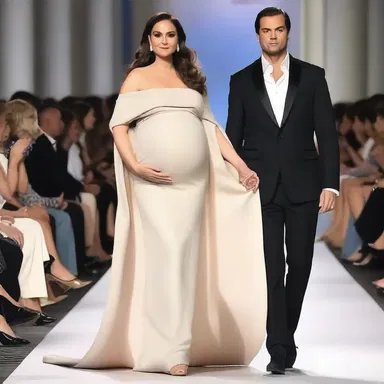 The primigravida walked confidently down the runway, showcasing her baby bump in a stylish maternity gown.